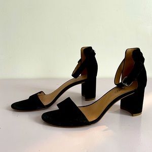 Madewell Strappy Black suede heel size 8.5